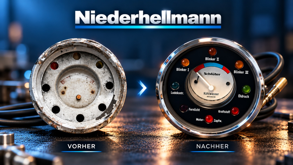 Schlüter Kombiinstrument restaurieren | Niederhellmann Schlüter Kombiinstrument restaurieren | Niederhellmann